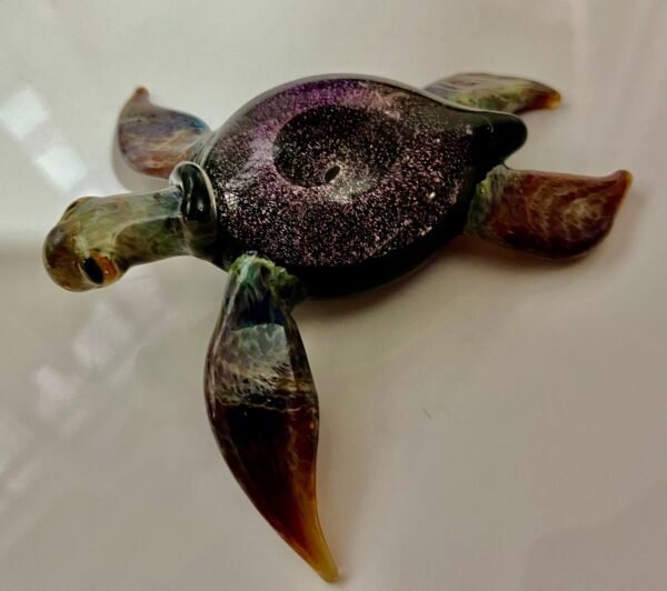 Turtle Sculpture with a dicroic Galaxy Vortex inside